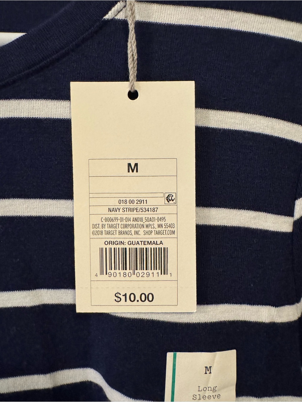 NWT a•new•day Women’s Navy Blue & White Striped Long Sleeve Shirt Size Medium - Picture 5 of 7